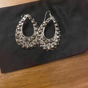 Silver / black rhinestone earrings
